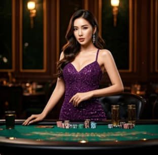 iwbest Live Blackjack ဂိမ်းအခန်း – ဒီလာနှင့် ကစားသမားများ Blackjack ကစားနေသော မြင်ကွင်း